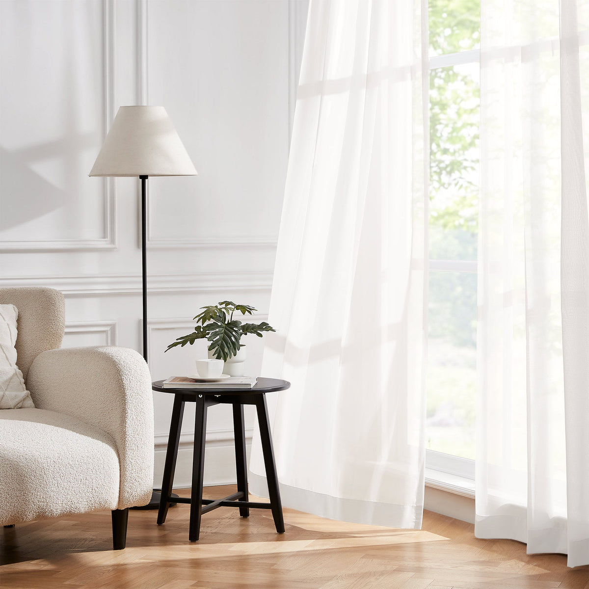 Margaret Durable Solid Sheer Curtains