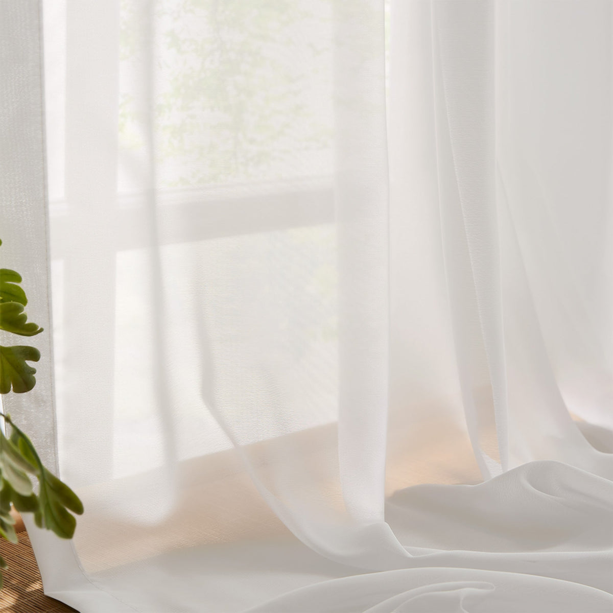 Margaret Durable Solid Sheer Curtains