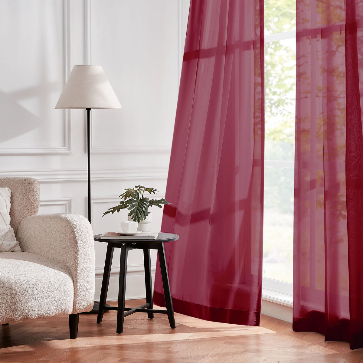 Margaret Durable Solid Sheer Curtains