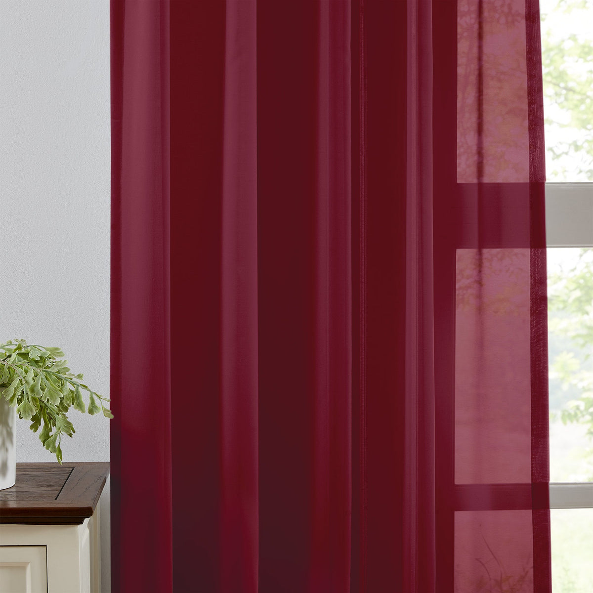 Margaret Durable Solid Sheer Curtains