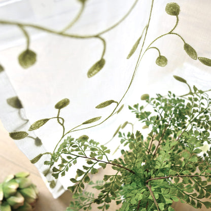 May Vine Leaf Embroidered Sheer Curtains