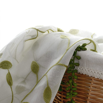 May Vine Leaf Embroidered Sheer Curtains