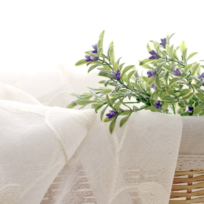 May Vine Leaf Embroidered Sheer Curtains