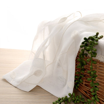 May Vine Leaf Embroidered Sheer Curtains