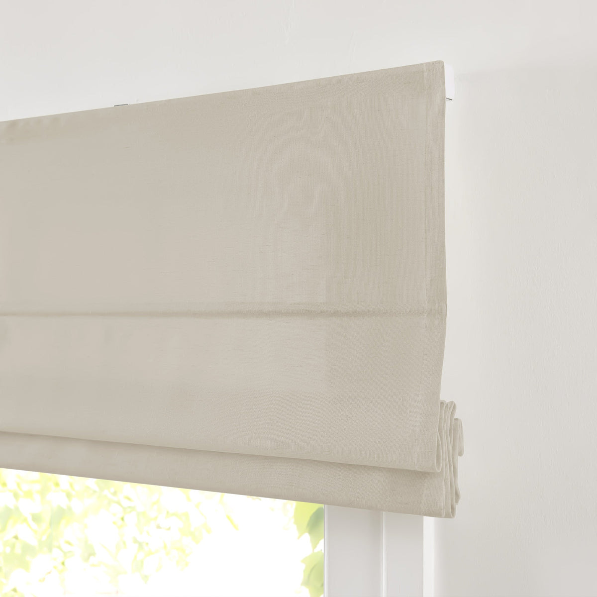 Sandra Custom Cotton Linen Sheer Roman Shades