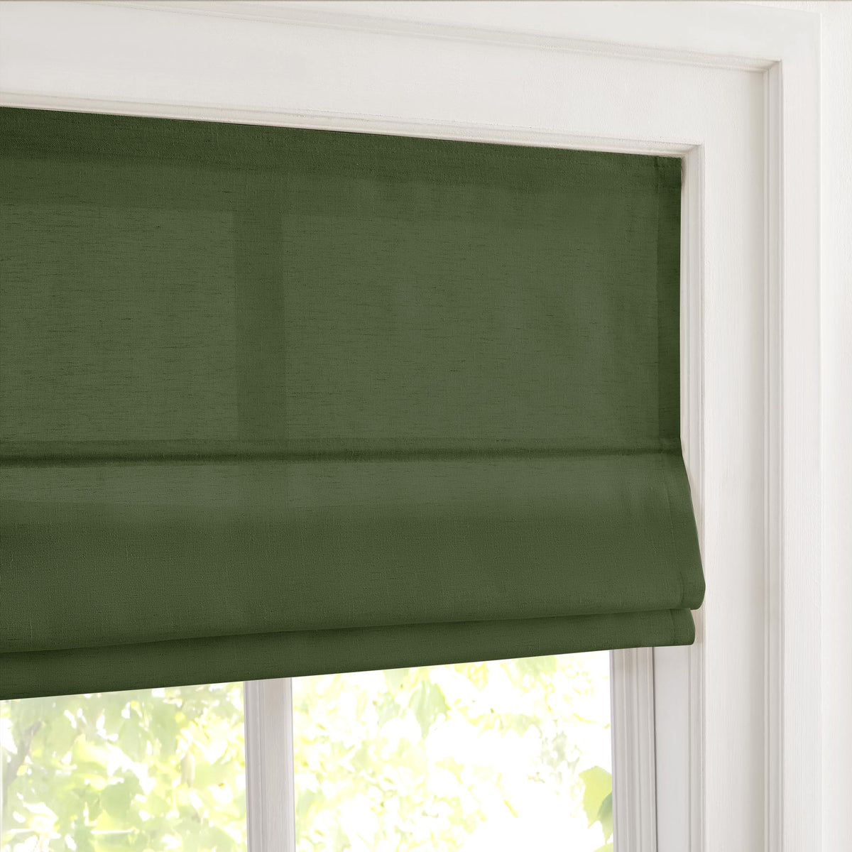 Sandra Custom Cotton Linen Sheer Roman Shades