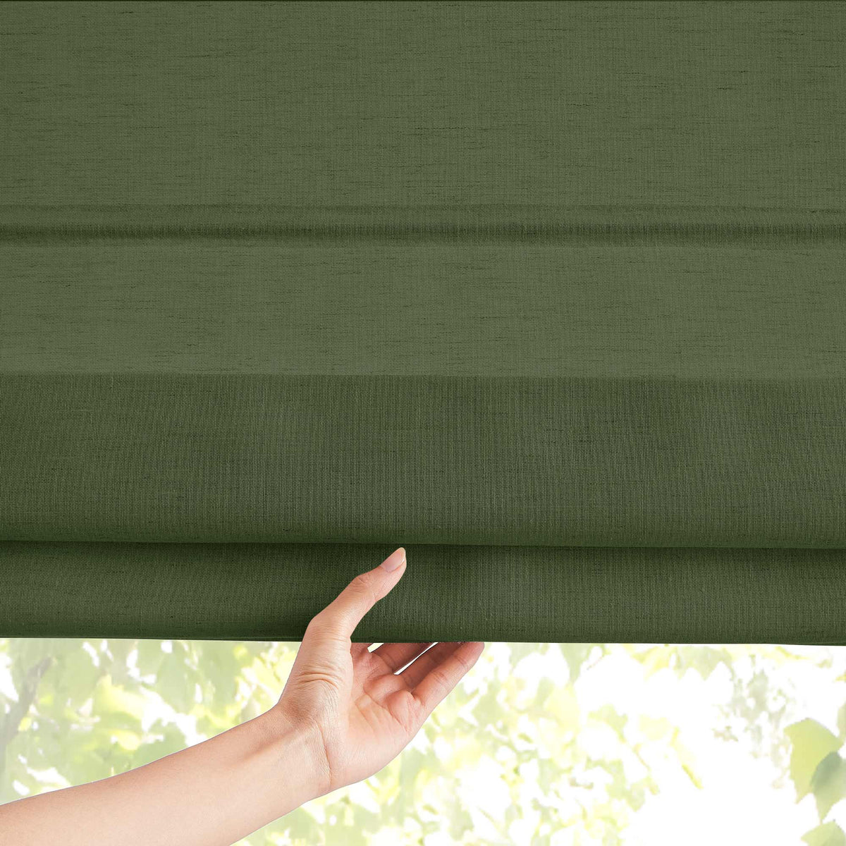Sandra Custom Cotton Linen Sheer Roman Shades
