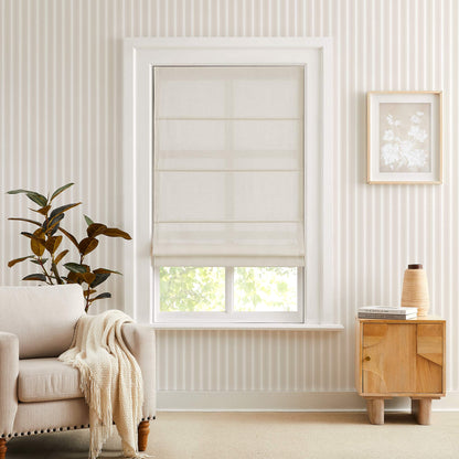 Sandra Custom Cotton Linen Sheer Roman Shades
