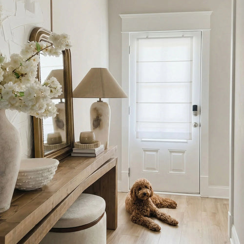 Sandra Custom Cotton Linen Sheer Roman Shades