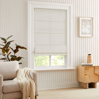 Sandra Custom Cotton Linen Sheer Roman Shades