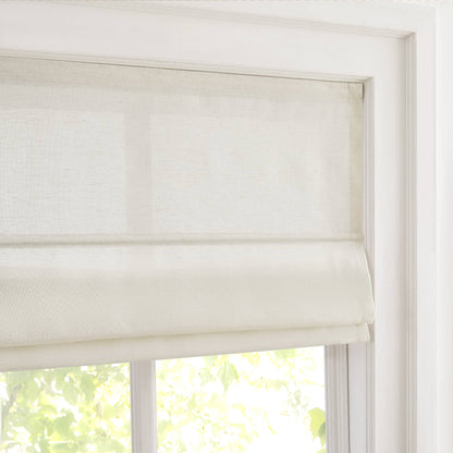 Sandra Custom Cotton Linen Sheer Roman Shades