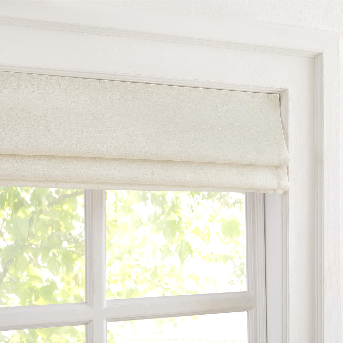 Sandra Custom Cotton Linen Sheer Roman Shades