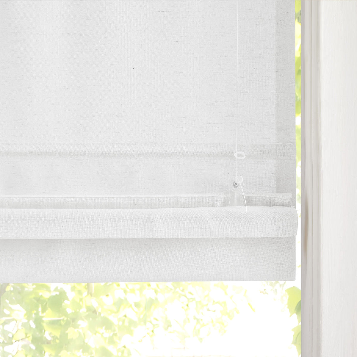 Sandra Custom Cotton Linen Sheer Roman Shades