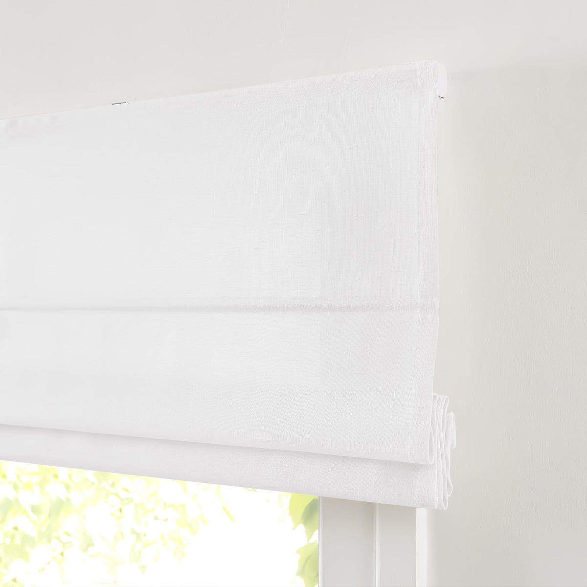 Sandra Custom Cotton Linen Sheer Roman Shades