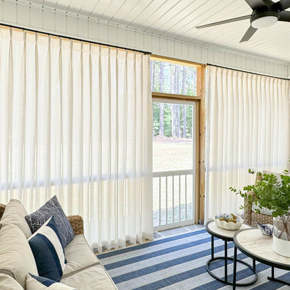 Sandra Cotton Linen Semi Sheer Curtains