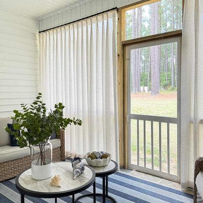 Sandra Cotton Linen Semi Sheer Curtains