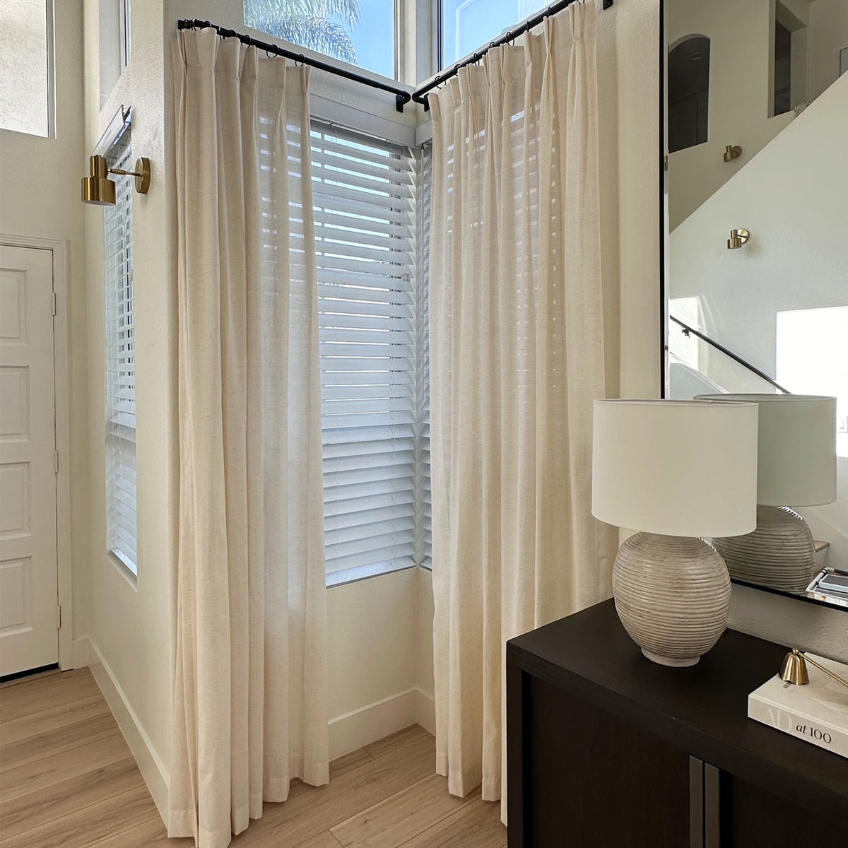 Sandra Cotton Linen Semi Sheer Curtains