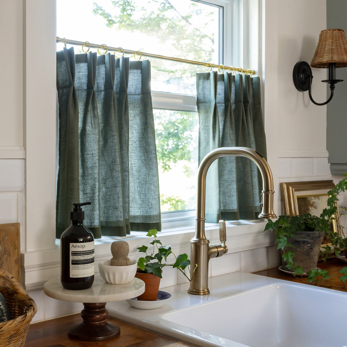 Sandra Cotton Linen Semi Sheer Cafe Curtains