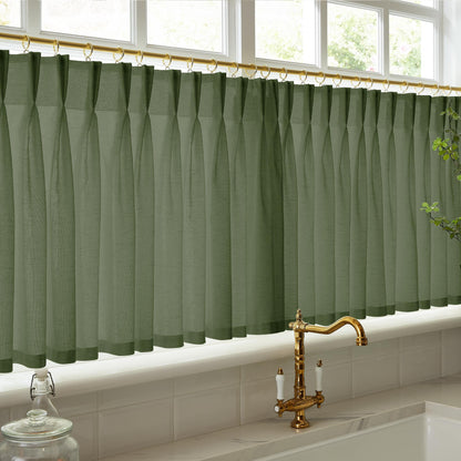 Sandra Cotton Linen Semi Sheer Cafe Curtains