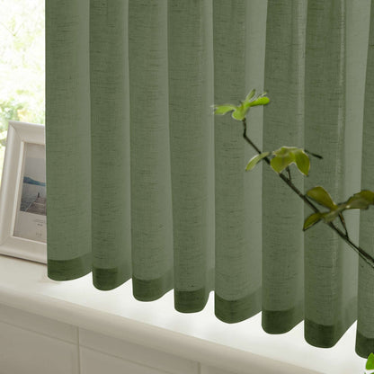 Sandra Cotton Linen Semi Sheer Cafe Curtains