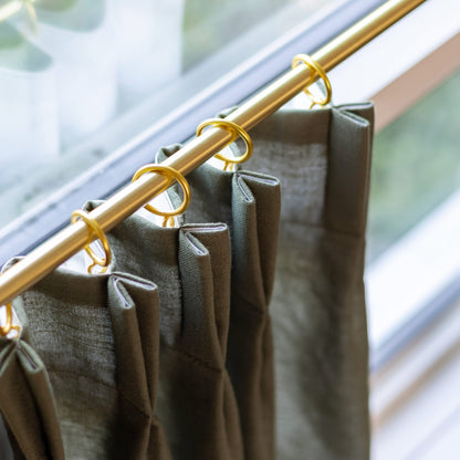 Sandra Cotton Linen Semi Sheer Cafe Curtains