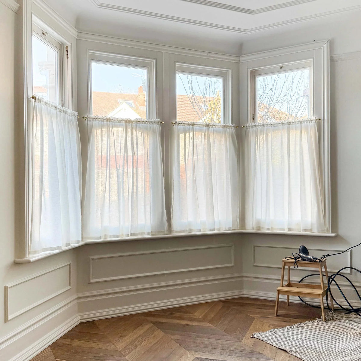 Sandra Cotton Linen Semi Sheer Cafe Curtains
