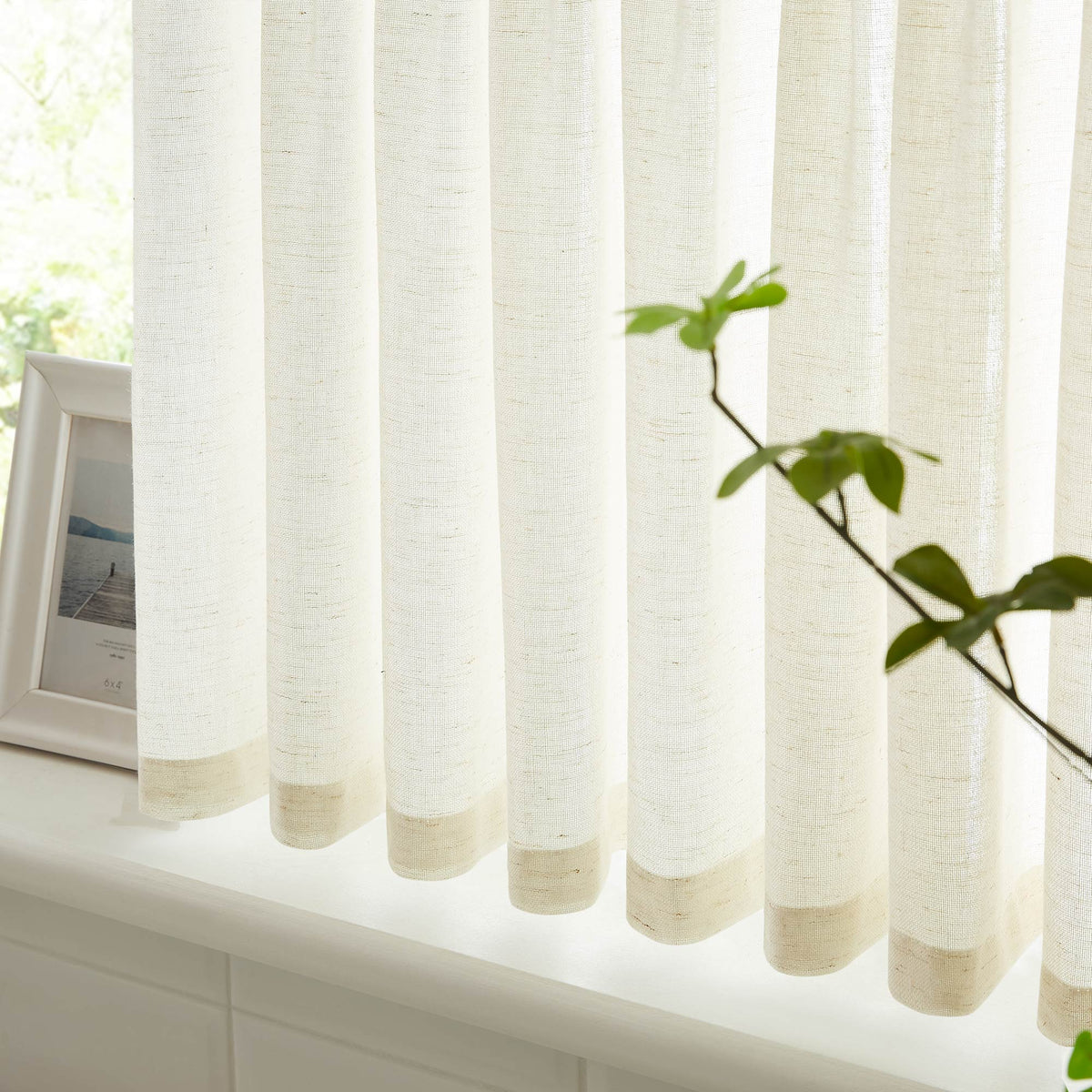 Sandra Cotton Linen Semi Sheer Cafe Curtains