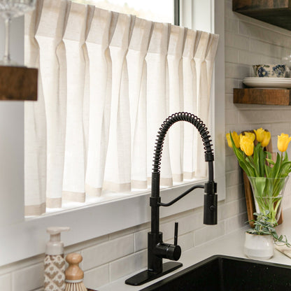 Sandra Cotton Linen Semi Sheer Cafe Curtains
