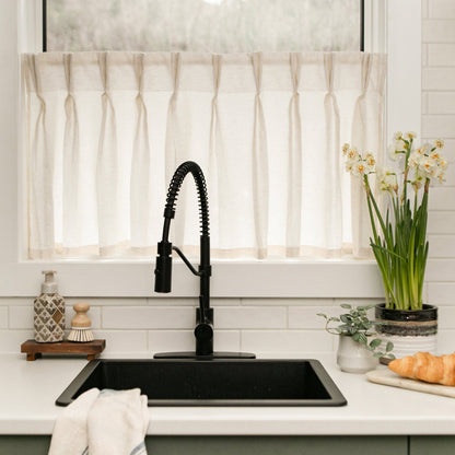 Sandra Cotton Linen Semi Sheer Cafe Curtains