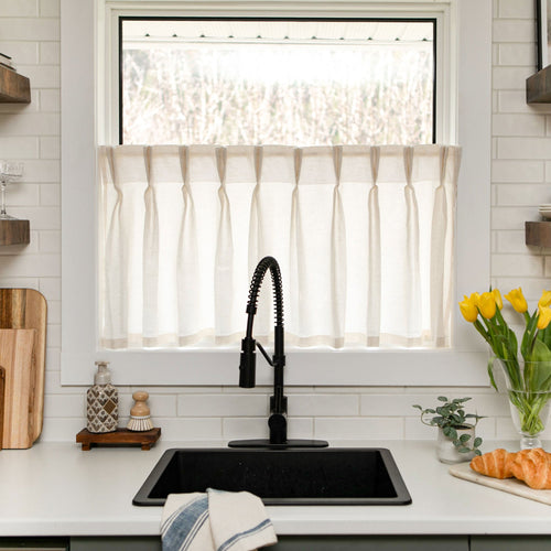 Sandra Cotton Linen Semi Sheer Cafe Curtains