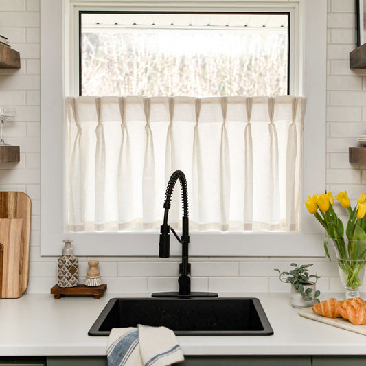 Sandra Cotton Linen Semi Sheer Cafe Curtains