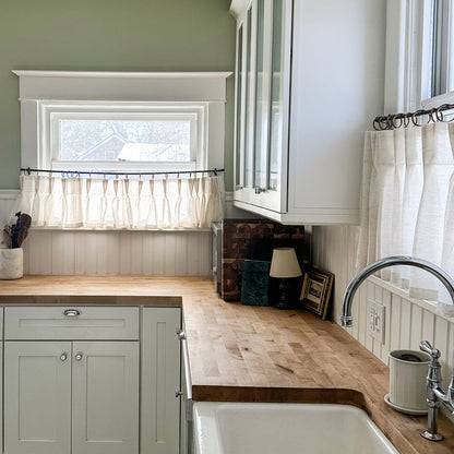 Sandra Cotton Linen Semi Sheer Cafe Curtains