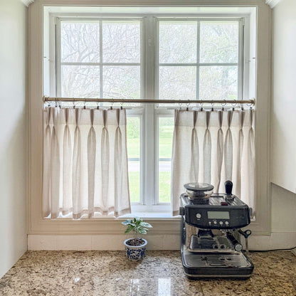 Sandra Cotton Linen Semi Sheer Cafe Curtains