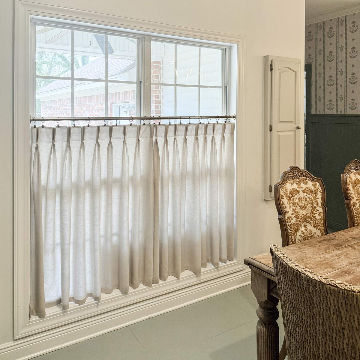 Sandra Cotton Linen Semi Sheer Cafe Curtains