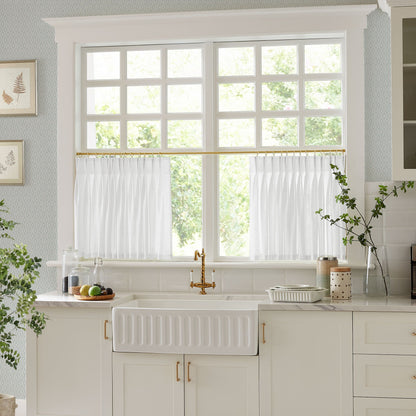 Sandra Cotton Linen Semi Sheer Cafe Curtains
