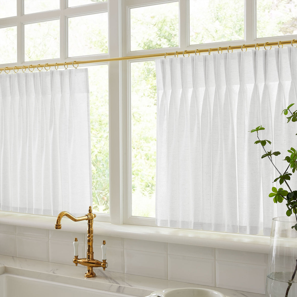 Sandra Cotton Linen Semi Sheer Cafe Curtains
