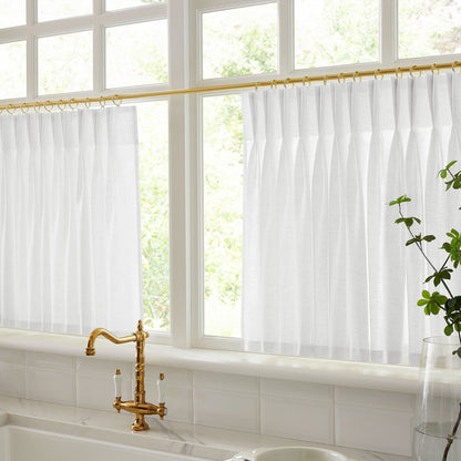 Sandra Cotton Linen Semi Sheer Cafe Curtains