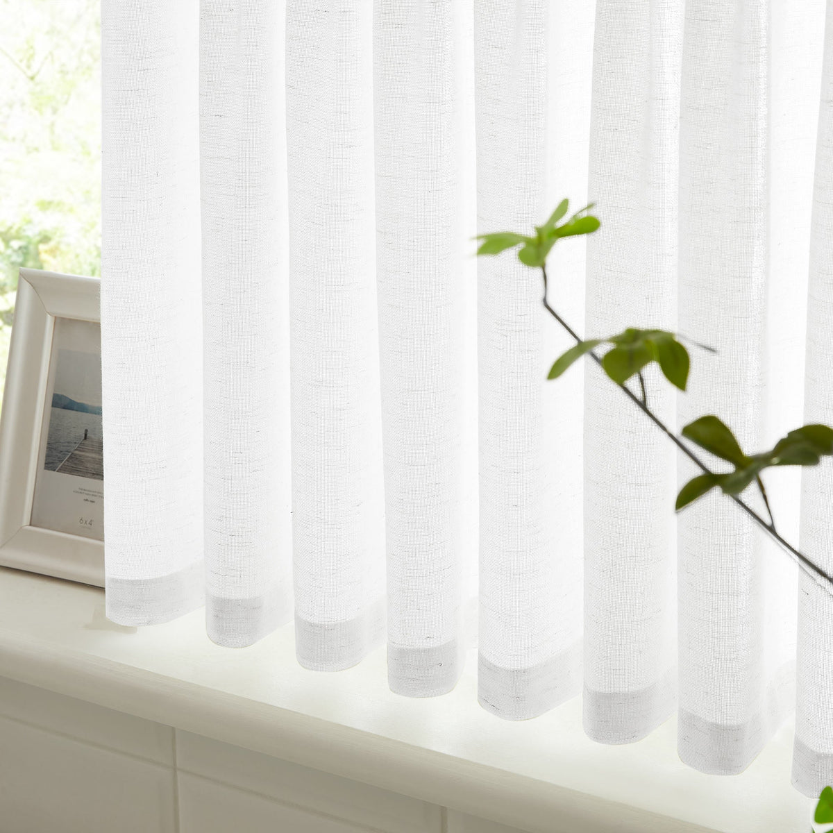 Sandra Cotton Linen Semi Sheer Cafe Curtains