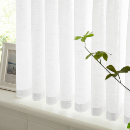 Sandra Cotton Linen Semi Sheer Cafe Curtains