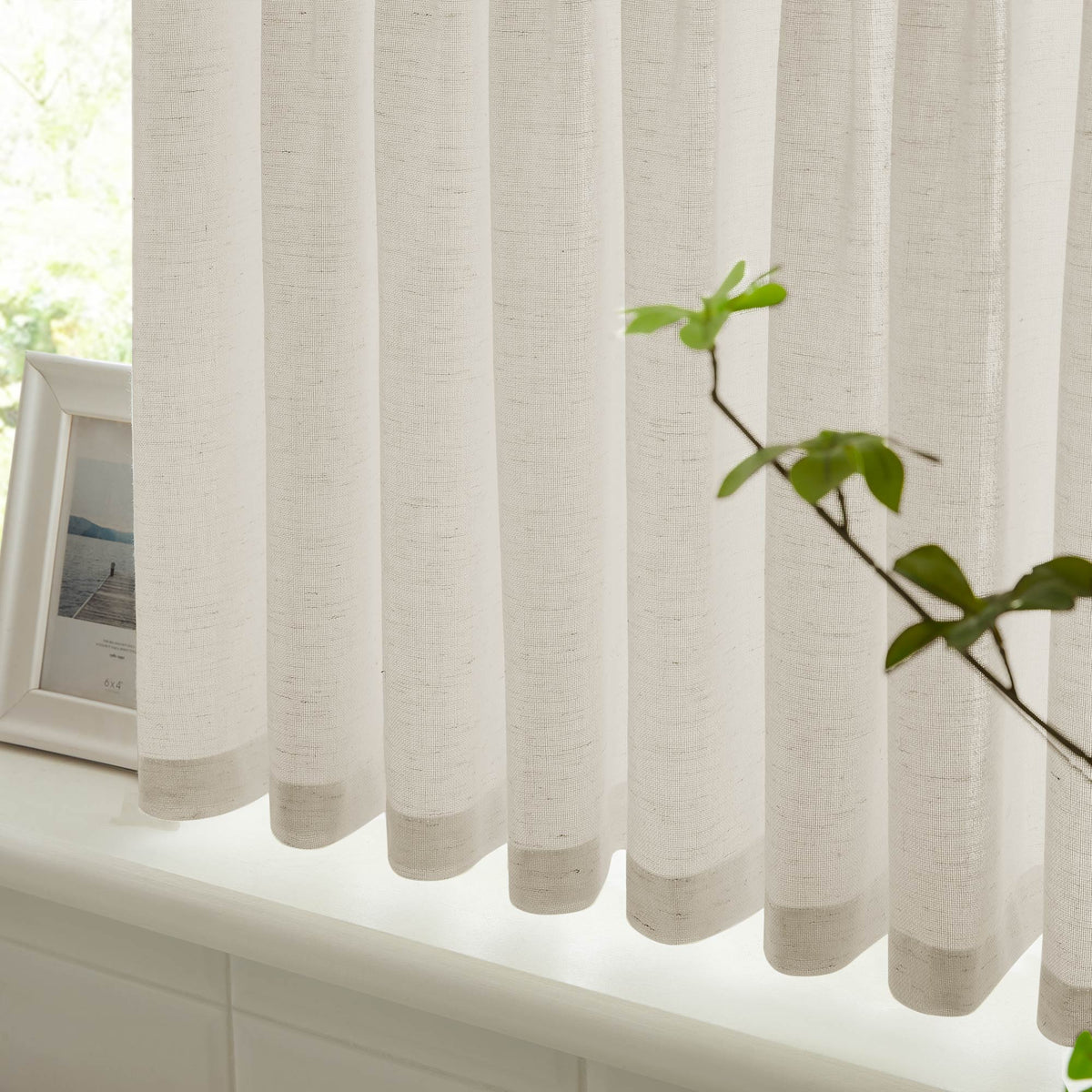 Sandra Cotton Linen Semi Sheer Cafe Curtains