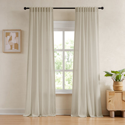 Sandra Cotton Linen Semi Sheer Curtains