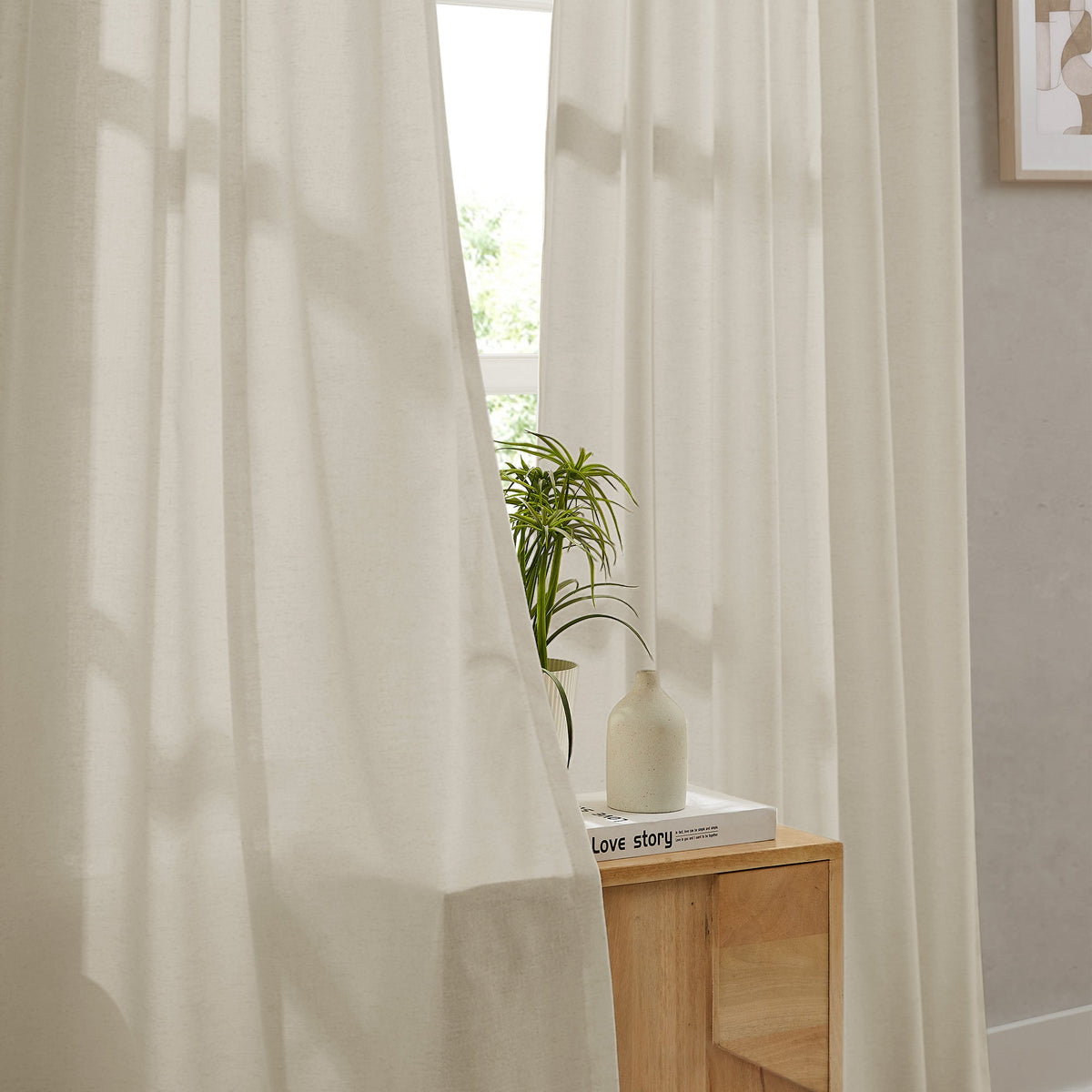 Sandra Cotton Linen Semi Sheer Curtains
