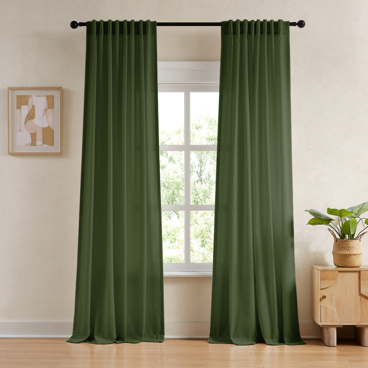 Sandra Cotton Linen Semi Sheer Curtains