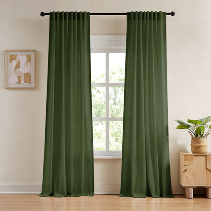 Sandra Cotton Linen Semi Sheer Curtains