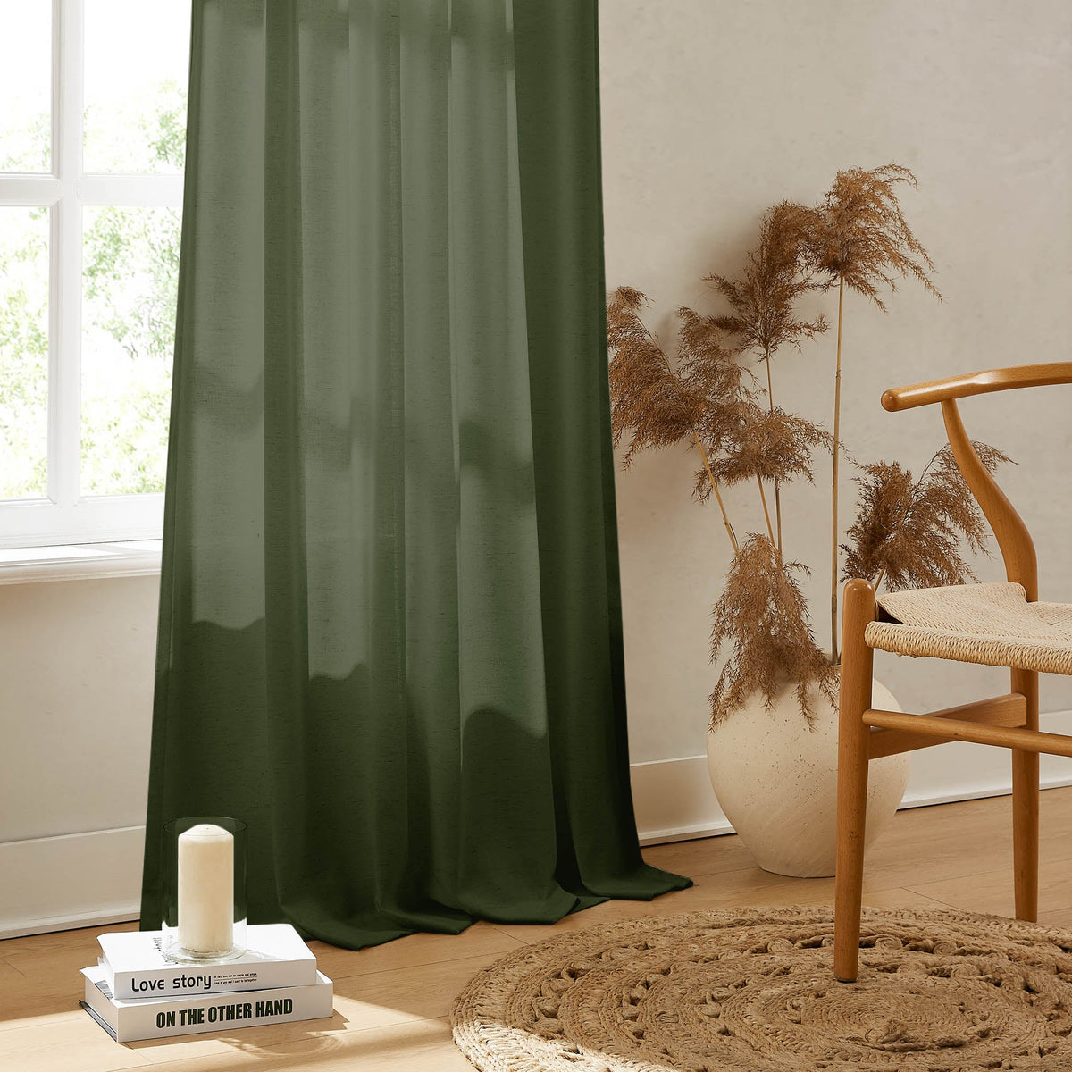 Sandra Cotton Linen Semi Sheer Curtains