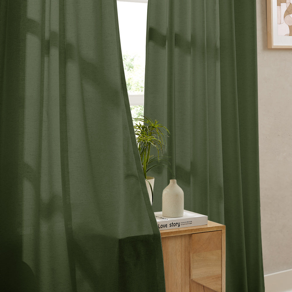 Sandra Cotton Linen Semi Sheer Curtains