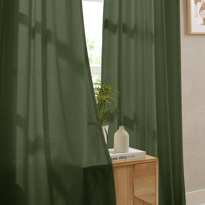 Sandra Cotton Linen Semi Sheer Curtains