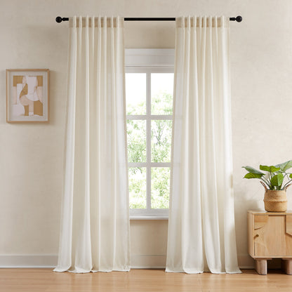Sandra Cotton Linen Semi Sheer Curtains