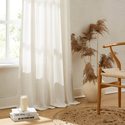 Sandra Cotton Linen Semi Sheer Curtains