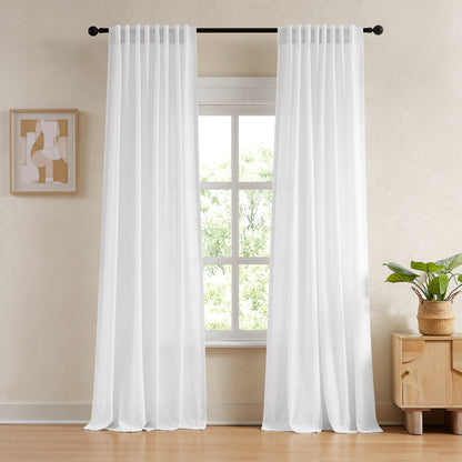 Sandra Cotton Linen Semi Sheer Curtains